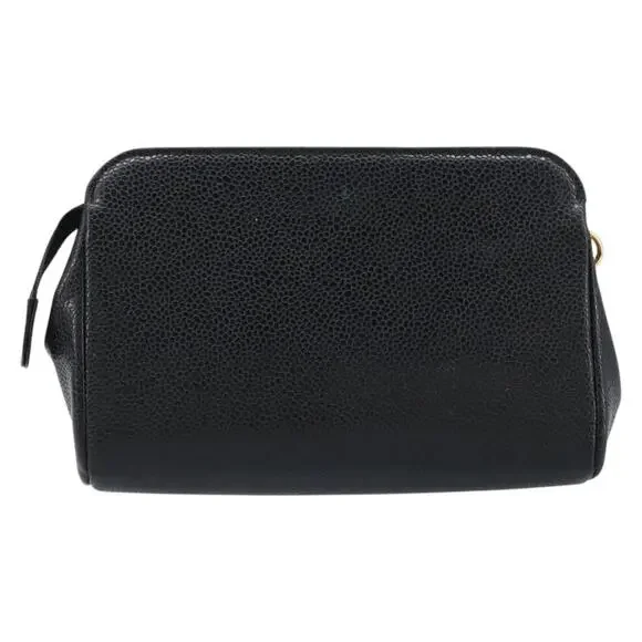 Chanel Pouch Caviar Skin Black Gold CC - Picture 2 of 6